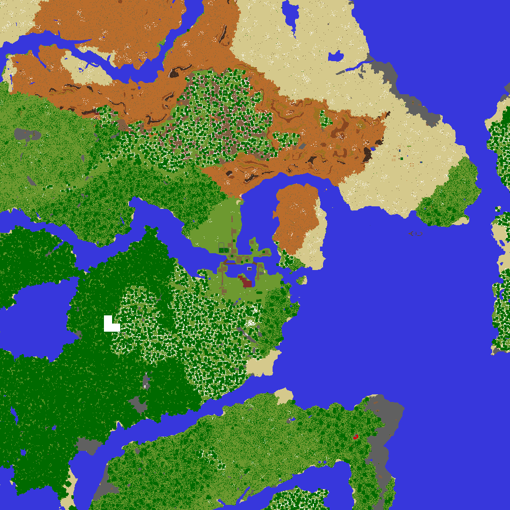 Top-down map of spawn area rendered using official map colors, 1001 by 1001 blocks